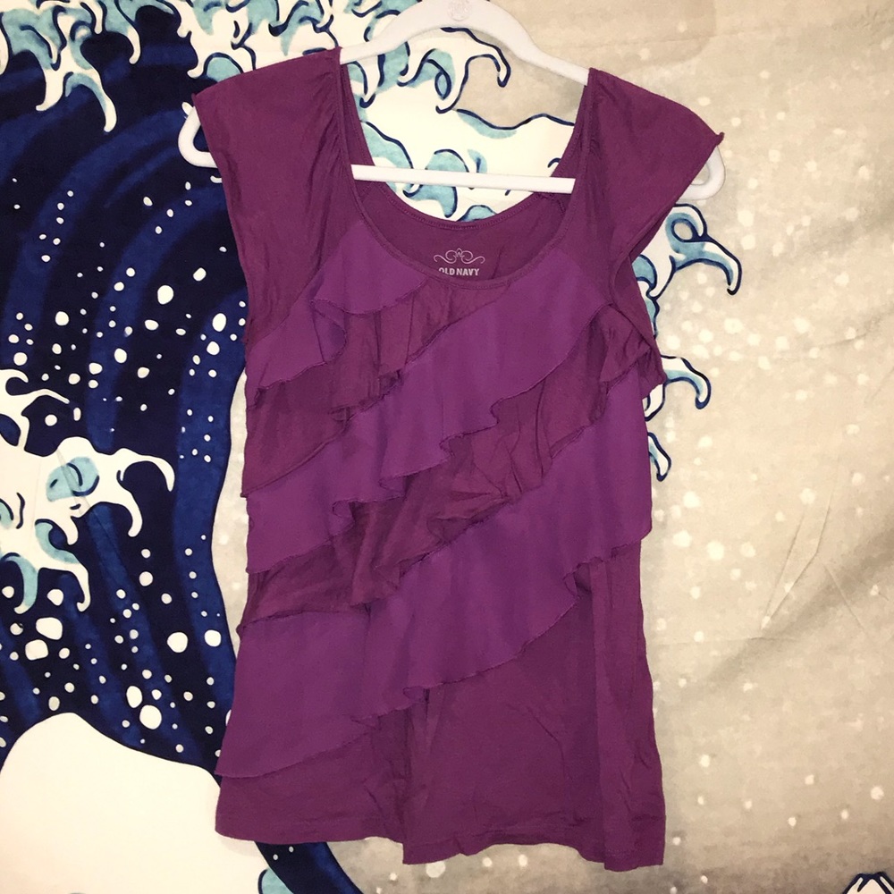 Ruffled Plum Blouse